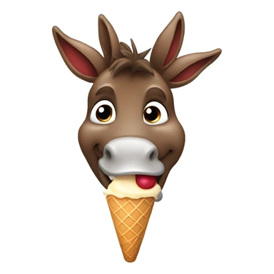 A red donkey with ice cream  sticker