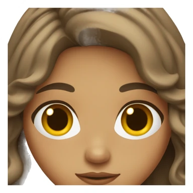 Tan girl with wavy brown almost black hair with brown eyes sticker