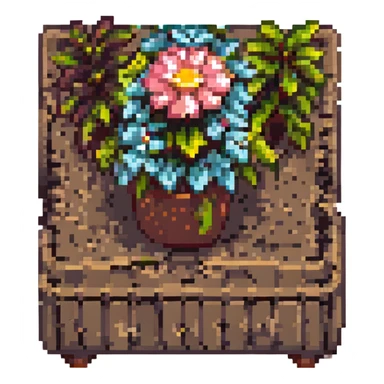 flower bed pixel art style sticker