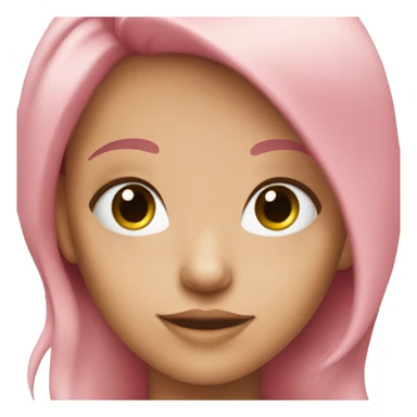 Pretty girl with green eyes and pink hair sticker