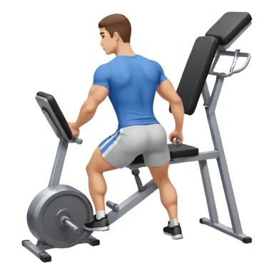 guy working out glutes with shirt on from the backwith machine  sticker