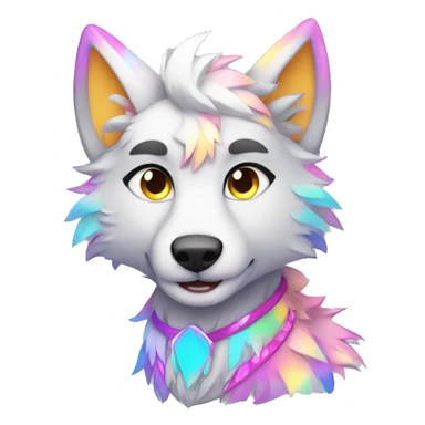 Colorful Sparkle-wolf-fursona full body sticker