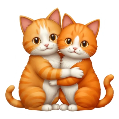 Cat hugging another cat with love sticker