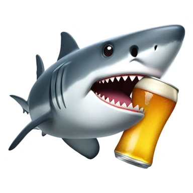 Shark holding a beer sticker