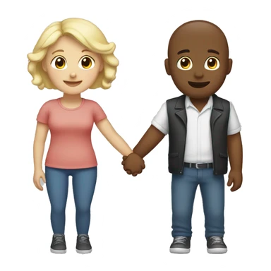 Cute white couple holding hands  sticker