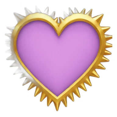 Gold spiky heart frame sticker