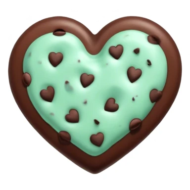 Mint chocolate chip heart sticker