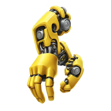 Flexing yellow mechanical cyborg bicep and arm sticker