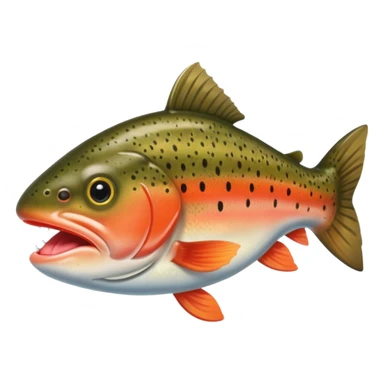Trout with big lips and eyelashes looking down and nails sticker