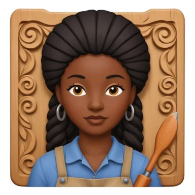 Wood Carving Craftsman black woman sticker