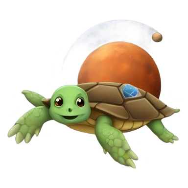turtle flying to mars sticker