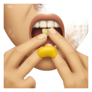 yellow emoji biting nails sticker