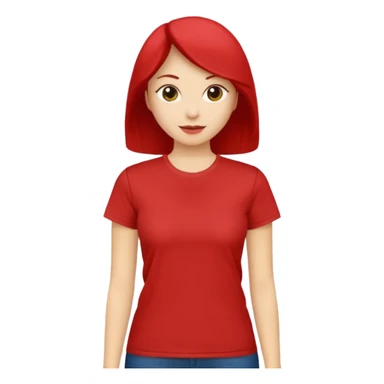 red women's T-shirt sticker