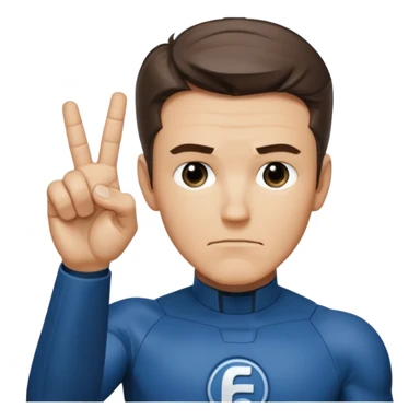 Reed Richard’s from the Fantastic 4 holding up 4 fingers thumb down out in front of himself  sticker