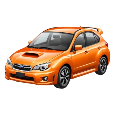 small orange Subaru sticker