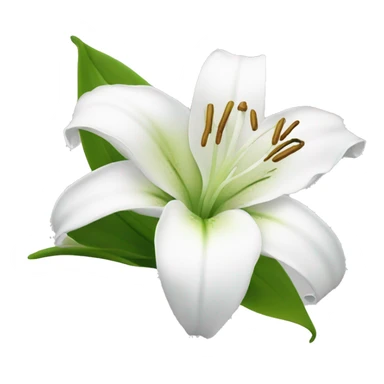 Lily white flower sticker