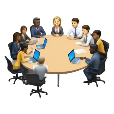group discussion in a modern office sticker