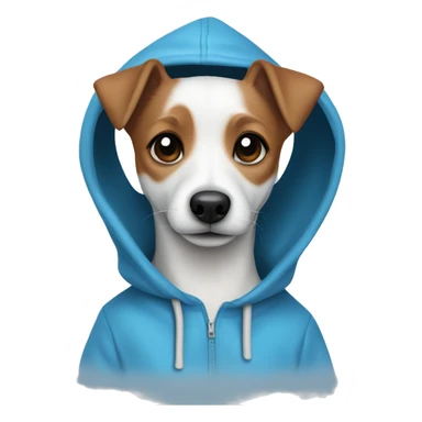 Jack Russell Terrier in a Blue Hoodie sticker