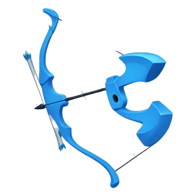 blue color cartoony archery bow sticker