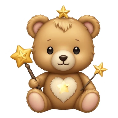 Fairy teddy with wand sticker