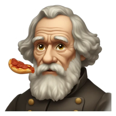 leo tolstoy eating pepperoni sticker