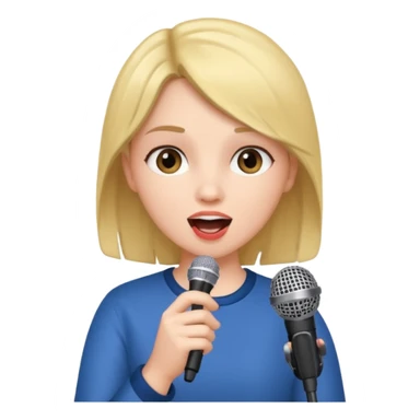 GIRL SINGING A SONG, HOLDING THE MIKE IN HAND sticker