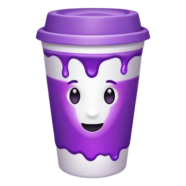 White solid paper cup filled with purple drank sticker