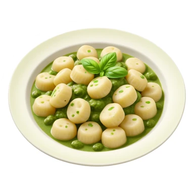 gnocchi covered in green sauce  sticker