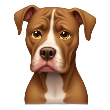 sick brown pitbull sticker