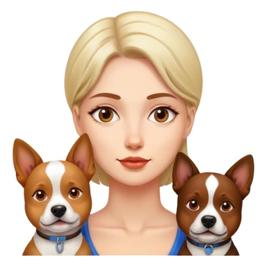 Lady with two dogs sticker