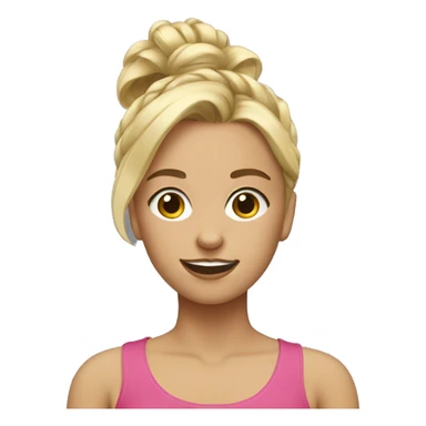 Blonde girl with messy bun hairstyle  sticker
