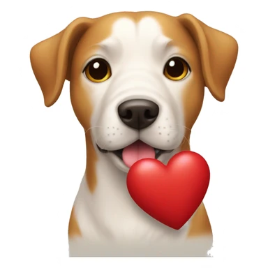 Dog and heart love sticker