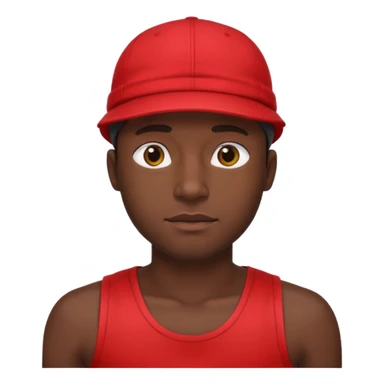 black guy with cap and red tank top sticker
