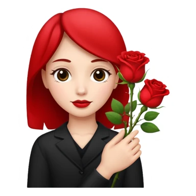 make face holding a rose with small hand  sticker