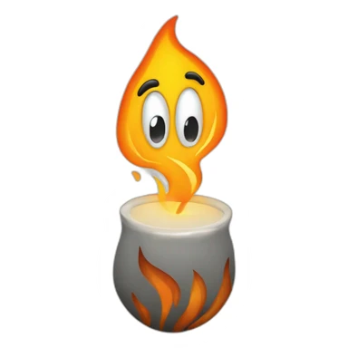 Grande flame cartoon style  sticker
