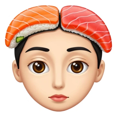 😍 with 🍣 for eyes instead of hearts sticker