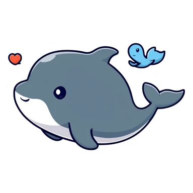 A friendly whale sticker