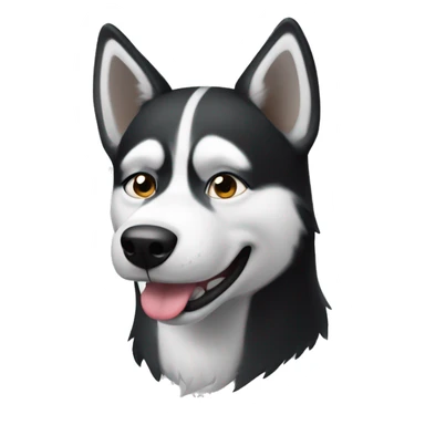 Black and white husky smirking sticker