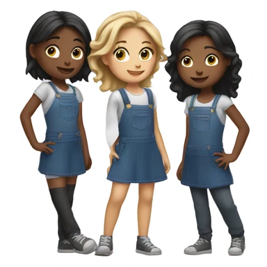 Trio of girls sticker