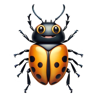 Cinematic Cheeky Beetle Portrait Emoji, Head tilted dramatically with an exaggeratedly shocked expression, featuring a compact, shiny body with wide, comically expressive eyes full of playful disbelief and subtly animated, ornate patterns, Simplified yet hilariously expressive features, highly detailed, glowing with a slightly sassy reflective glow, high shine, dramatic yet playful, stylized with an air of cheeky insect mischief, soft glowing outline, capturing the essence of a meme-worthy beetle that looks ready to scurry its way into viral fame! sticker