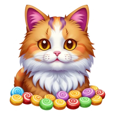 Cat with sweets sticker