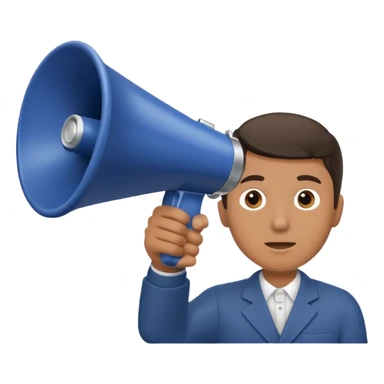 megaphone with male hand, collage style sticker