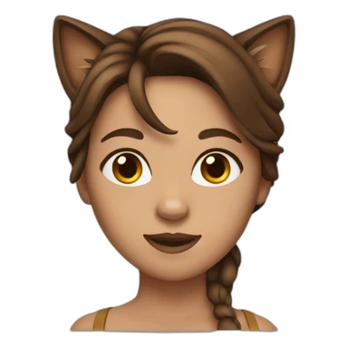 Woman with long brown hair dressed as a cat  sticker