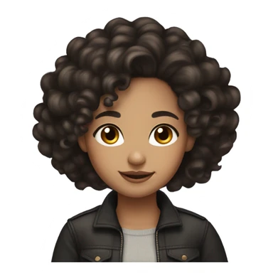 Lightskin girl with long curly black hair with dark Brown eyes and with a dimple in her cheek and with veneers  sticker