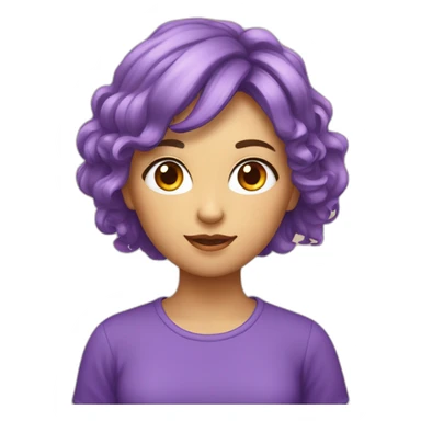 Una ragazza dai capelli arancioni con un fiocco viola in testa sticker