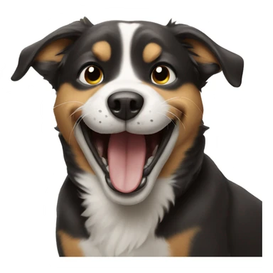 Dog pointing laughing sticker