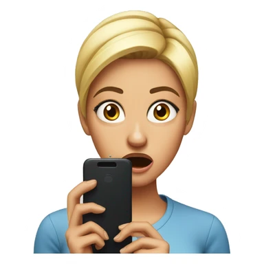30 year old Woman looking at cell phone shocked sticker