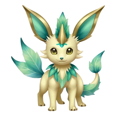 Shiny Cool Sparkly Cute Ethereal Leafeon-Vaporeon-Fakemon-hybrid-fusion- full body sticker