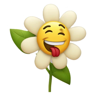 disgusted face spitting on a flower  sticker