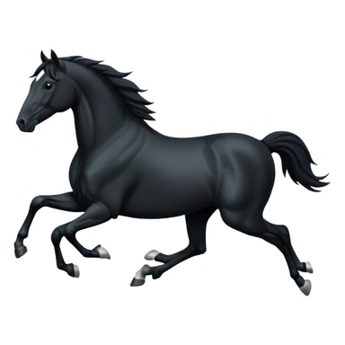Black running horse sticker